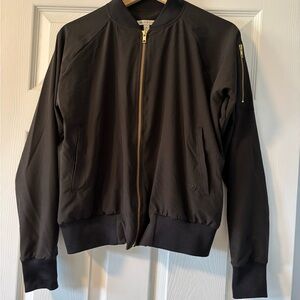 Albion Black Bomber Jacket Varsity Style